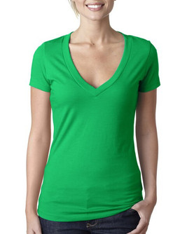 Next Level 6640 - Camiseta Escote Profundo de Algodón y Poliéster