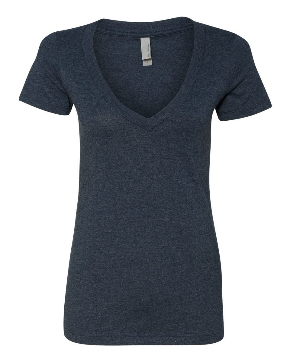 Next Level 6640 - Stylish Deep V-Neck Cotton Blend Tee - Midnight