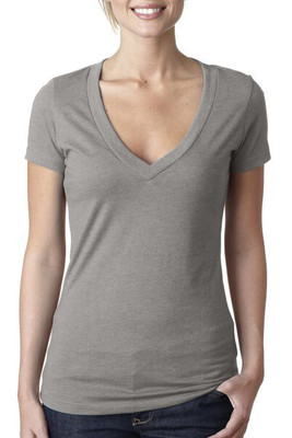 Next Level 6640 - Camiseta Escote Profundo de Algodón y Poliéster