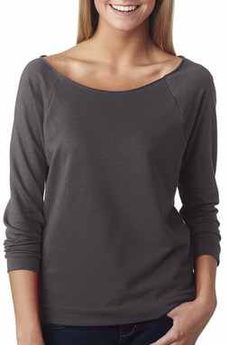 Next Level 6951 - Ladies Terry Raw Edge Three-Quarter Sleeve Raglan