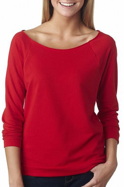 Next Level 6951 - Ladies Terry Raw Edge Three-Quarter Sleeve Raglan