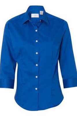 Van Heusen 13V0527 - Ladies' Three-Quarter Sleeve Baby Twill Shirt