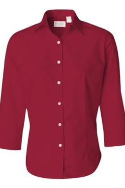 Van Heusen 13V0527 - Ladies Three-Quarter Sleeve Baby Twill Shirt