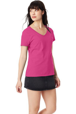 Hanes S04V - Hanes® Ladies Nano-T® Cotton V-Neck T-Shirt