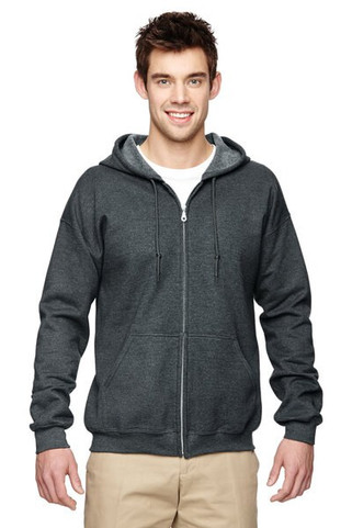 Gildan sweatshirt with zipper for men dark white