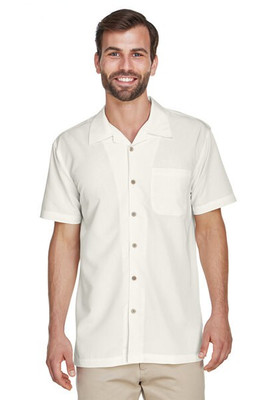 Harriton M560 - Men's Barbados Textured Camp Shirt