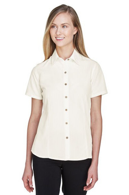 Harriton M560W - Chemise de camp texturée Barbados pour femmes