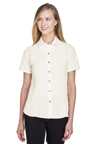Harriton M560W - Ladies Barbados Textured Camp Shirt
