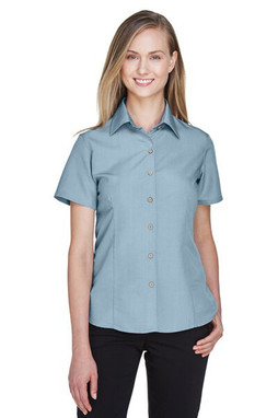 Harriton M560W - Chemise de camp texturée Barbados pour femmes
