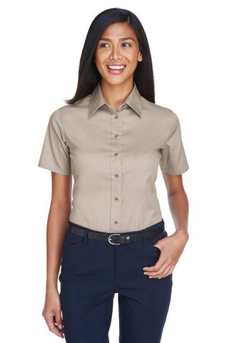 Harriton M500SW - Womens Stain-Release Twill Shirt with Wrinkle Resistance