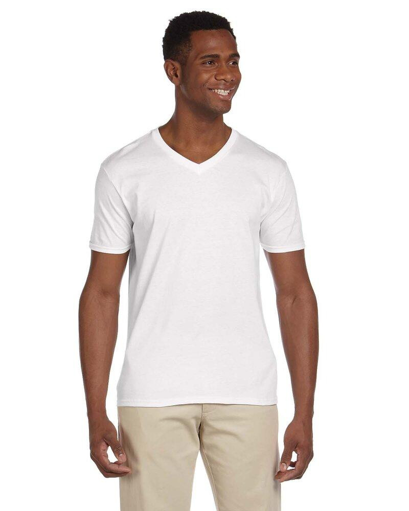 Gildan G64V - Softstyle® 4.5 oz. V-Neck T-Shirt - White | Wordans USA