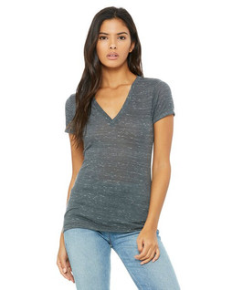 Bella+Canvas B6035 - Ladies Jersey Short-Sleeve Deep V-Neck T-Shirt