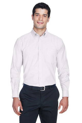 Harriton M600 - Mens Long-Sleeve Oxford with Stain-Release