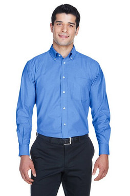 Harriton M600 - Chandail Oxford à manches longues avec système anti-taches