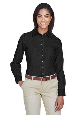 Harriton M550W - Chemise en Denim à Manches Longues pour Femmes