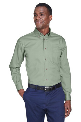 Harriton M500 - Men's Easy Blend Long-Sleeve Twill Shirt with Stain-Release