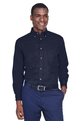 Harriton M500 - Men's Easy Blend Long-Sleeve Twill Shirt with Stain-Release