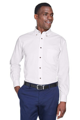 Harriton M500 - Men's Easy Blend Long-Sleeve Twill Shirt with Stain-Release