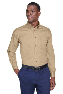 Harriton M500 - Men's Easy Blend Long-Sleeve Twill Shirt with Stain-Release
