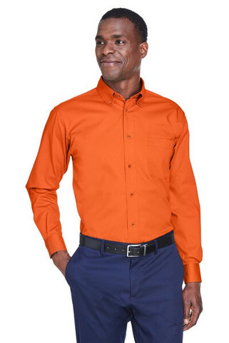 Harriton M500 - Mens Easy Blend Long-Sleeve Twill Shirt with Stain-Release