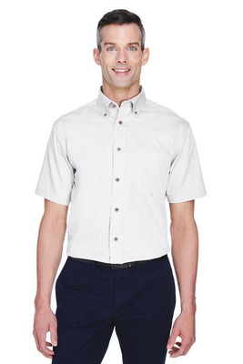 Harriton M500S - Men's Easy Blend Short-Sleeve Twill Shirt with Stain-Release
