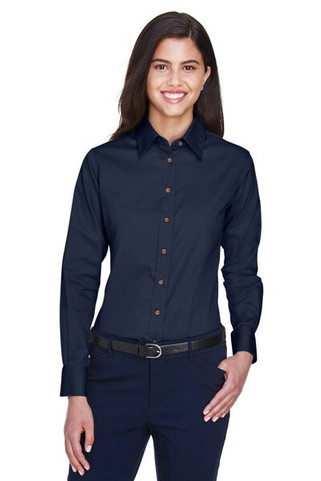 Harriton M500W - Womens Stain-Release Twill Shirt with Wrinkle Resistance