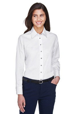 Harriton M500W - Women's Stain-Release Twill Shirt with Wrinkle Resistance
