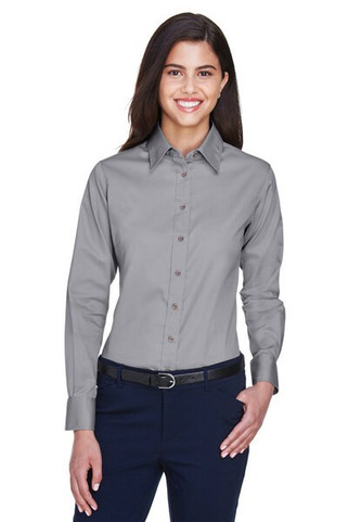 Harriton M500W - Womens Stain-Release Twill Shirt with Wrinkle Resistance