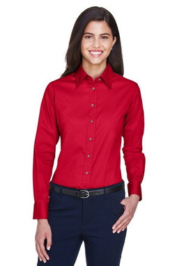 Harriton M500W - Womens Stain-Release Twill Shirt with Wrinkle Resistance