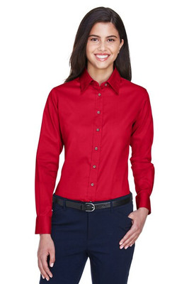 Harriton M500W - Women's Stain-Release Twill Shirt with Wrinkle Resistance