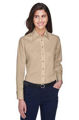 Harriton M500W - Womens Stain-Release Twill Shirt with Wrinkle Resistance