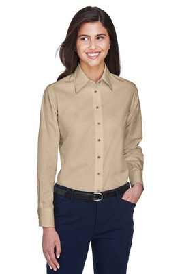 Harriton M500W - Women's Stain-Release Twill Shirt with Wrinkle Resistance