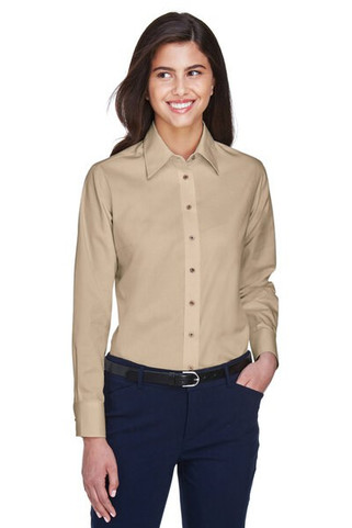 Harriton M500W - Womens Stain-Release Twill Shirt with Wrinkle Resistance