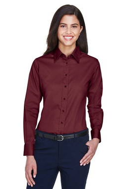 Harriton M500W - Womens Stain-Release Twill Shirt with Wrinkle Resistance