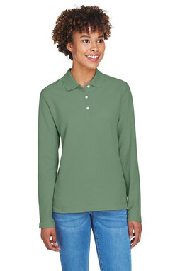 Devon & Jones D110W - Ladies Pima Piqué Long-Sleeve Polo