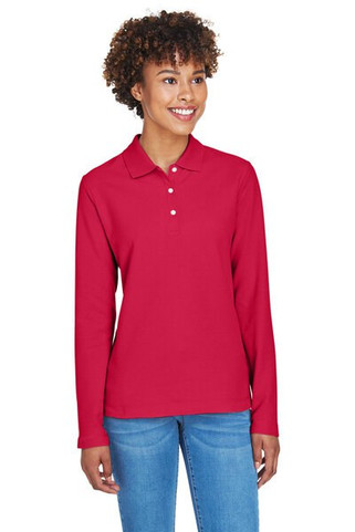 Devon & Jones D110W - Ladies Pima Piqué Long-Sleeve Polo