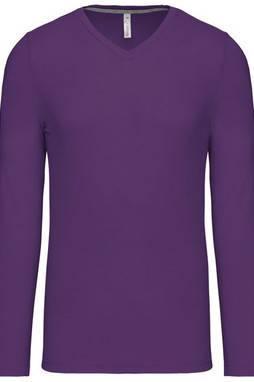 Kariban K358 - T-SHIRT UOMO MANICHE LUNGHE SCOLLO A V