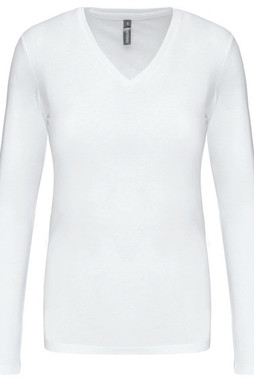 Kariban K382 - T-SHIRT COL V MANCHES LONGUES FEMME