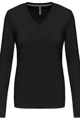 Kariban K382 - DAMEN LANGARM T-SHIRT MIT V-AUSSCHNITT