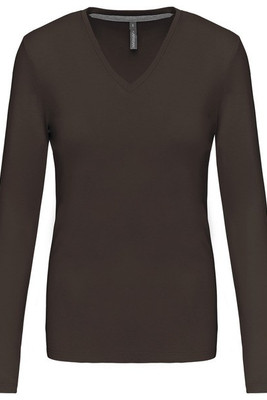 Kariban K382 - LADIES' LONG SLEEVE V-NECK T-SHIRT