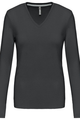 Kariban K382 - LADIES' LONG SLEEVE V-NECK T-SHIRT