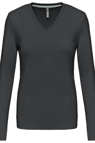 Kariban K382 - T-SHIRT COL V MANCHES LONGUES FEMME