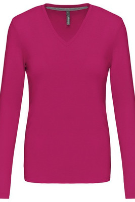 Kariban K382 - T-SHIRT COL V MANCHES LONGUES FEMME