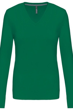 Kariban K382 - T-SHIRT COL V MANCHES LONGUES FEMME