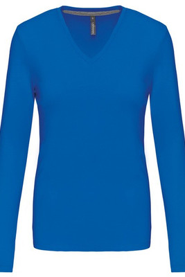 Kariban K382 - T-SHIRT DE SENHORA DE MANGA COMPRIDA DECOTE V