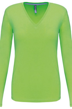 Kariban K382 - T-SHIRT COL V MANCHES LONGUES FEMME