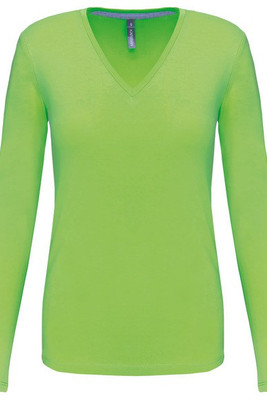 Kariban K382 - DAMEN LANGARM T-SHIRT MIT V-AUSSCHNITT