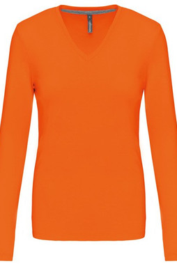 Kariban K382 - DAMEN LANGARM T-SHIRT MIT V-AUSSCHNITT