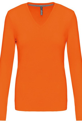 Kariban K382 - LADIES' LONG SLEEVE V-NECK T-SHIRT