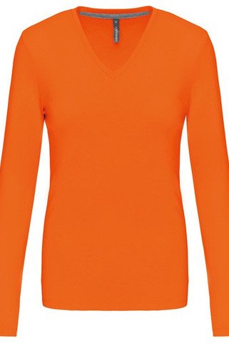Kariban K382 - DAMEN LANGARM T-SHIRT MIT V-AUSSCHNITT
